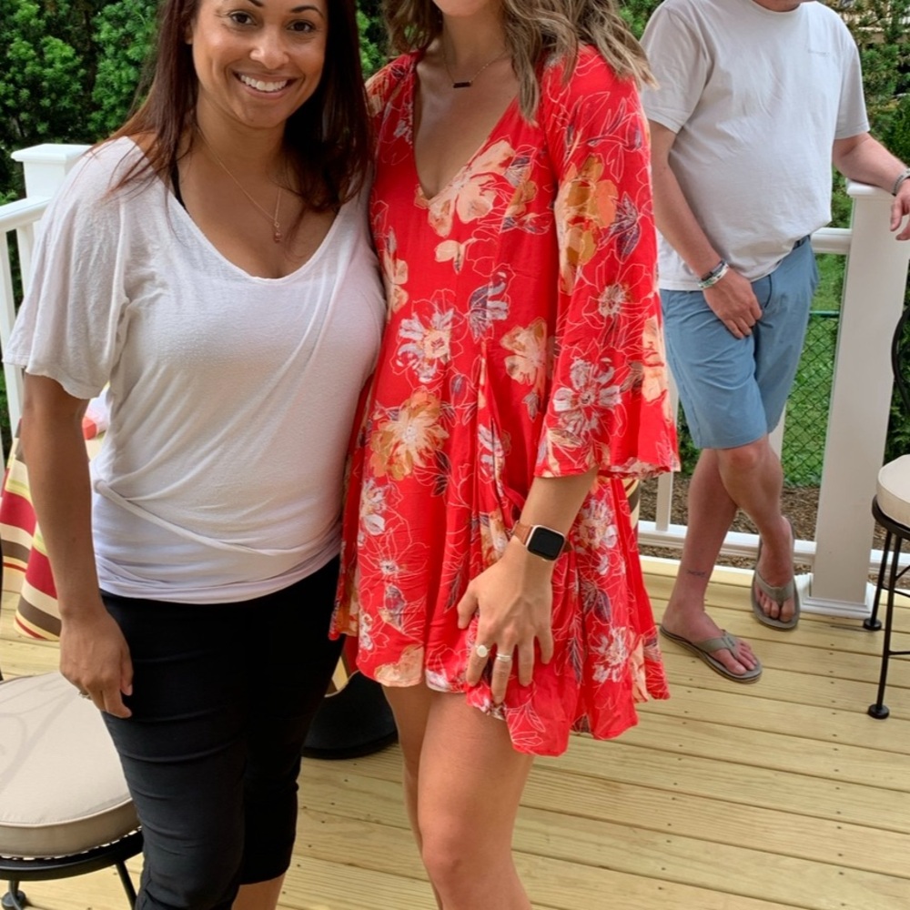 Free People Red Floral Mini Dress
